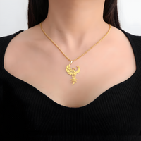 Gold Plated Phoenix Necklace for Women – Zinc Alloy Animal Pendant 44×27mm 1192