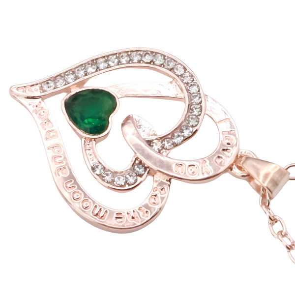 18K Gold Plated Zinc Alloy Chain Necklace with Crystal Rhinestones Green B306