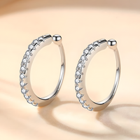 Tiny Huggie Hoop Earrings for Women 925 Sterling Silver Cubic Zirconia Cuff 314