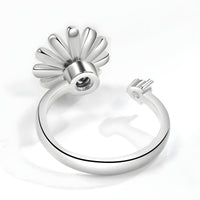 925 Sterling Silver Style, Rotating Flower, Pearl Center, Butterfly Accent 375