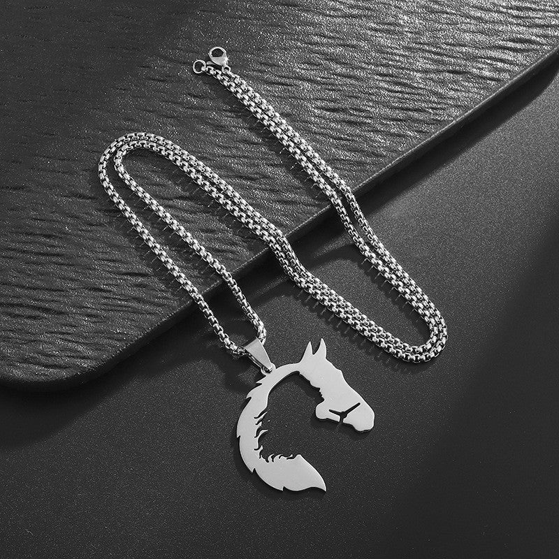 Unified Jewellery Premium Horse Woman Pendant Necklace 60cm Chain 42x38mm 1891