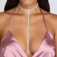 Sparkling Rhinestone Y-Shape Choker Necklace For Women Party Fashion Jewelry 436