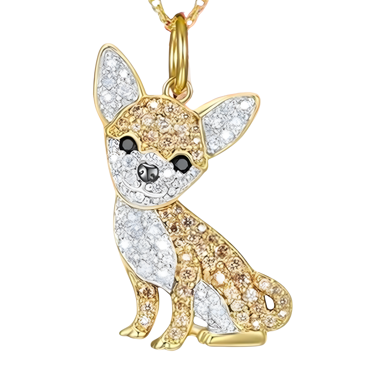 Women's Gold Chihuahua Pendant Necklace Exquisite Cute Pet Dog Charm Golden B169