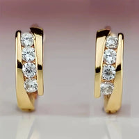 Hoop Earrings Plated Jewelry Embellished Zircon Elegant Simple Style 89 UK