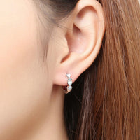 Silver-Plated Heart Hoop Earrings for Women – Dainty CZ Heart Dangle Hoops 995