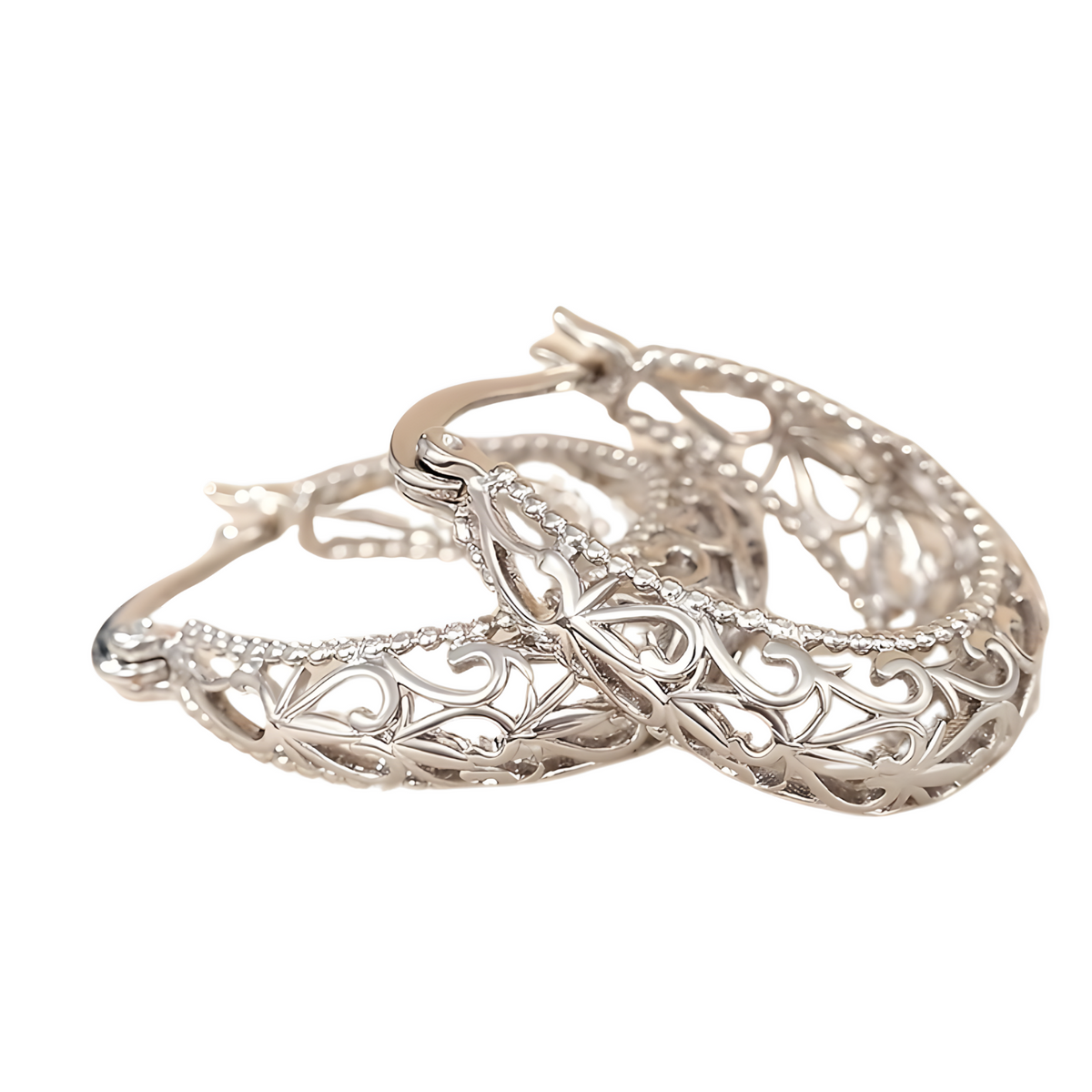 Elegant Hollow-Out Design Hoop Earrings for Women Graceful Vintage Inspired 559