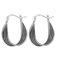 Women's Twist Geometry Hoop Earrings Niche Unique Design Vintage Temperament 523