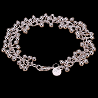 Silver-Plated Beaded Charm Bracelet for Women – Trendy Chain & Link Design 1191
