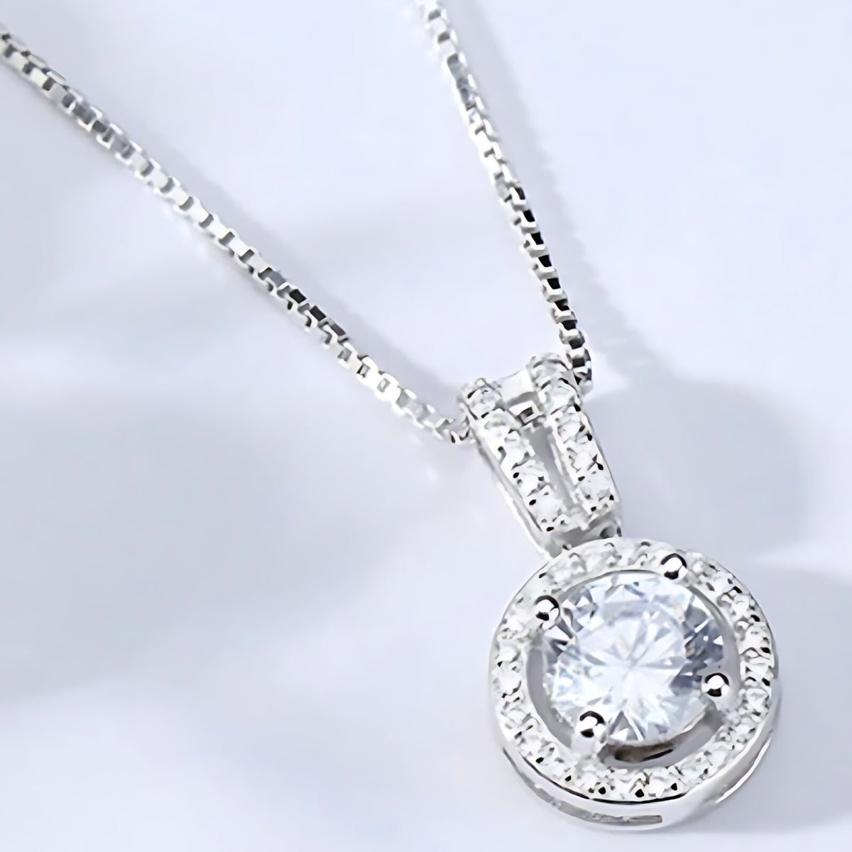 925 Sterling Silver Zircon Pendant Necklace Elegant Women?s Fashion Jewelry 250