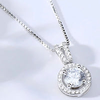 925 Sterling Silver Zircon Pendant Necklace Elegant Women?s Fashion Jewelry 250