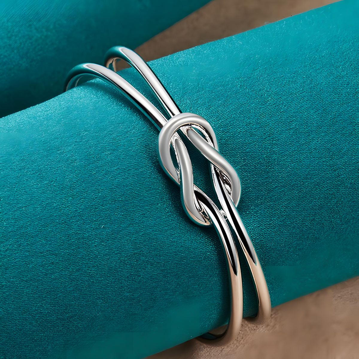 Adjustable Knot Cuff Bracelet for Women, Double Band Open Bangle Infinity 1885