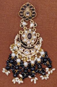 Elegant Bollywood Inspired Gold Kundan Earrings - Traditional Indian Jewelry 249