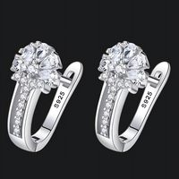925 Sterling Silver-Plated Zircon Flower Earrings Women – Sparkling Floral 853