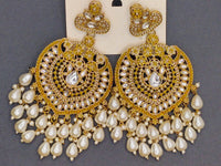 Elegant Bollywood Inspired Gold Kundan Earrings - Traditional Indian Jewelry 219