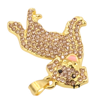Golden Retriever Pendant Necklace Women - Pavé Cubic Zirconia Dog Pendant  B237