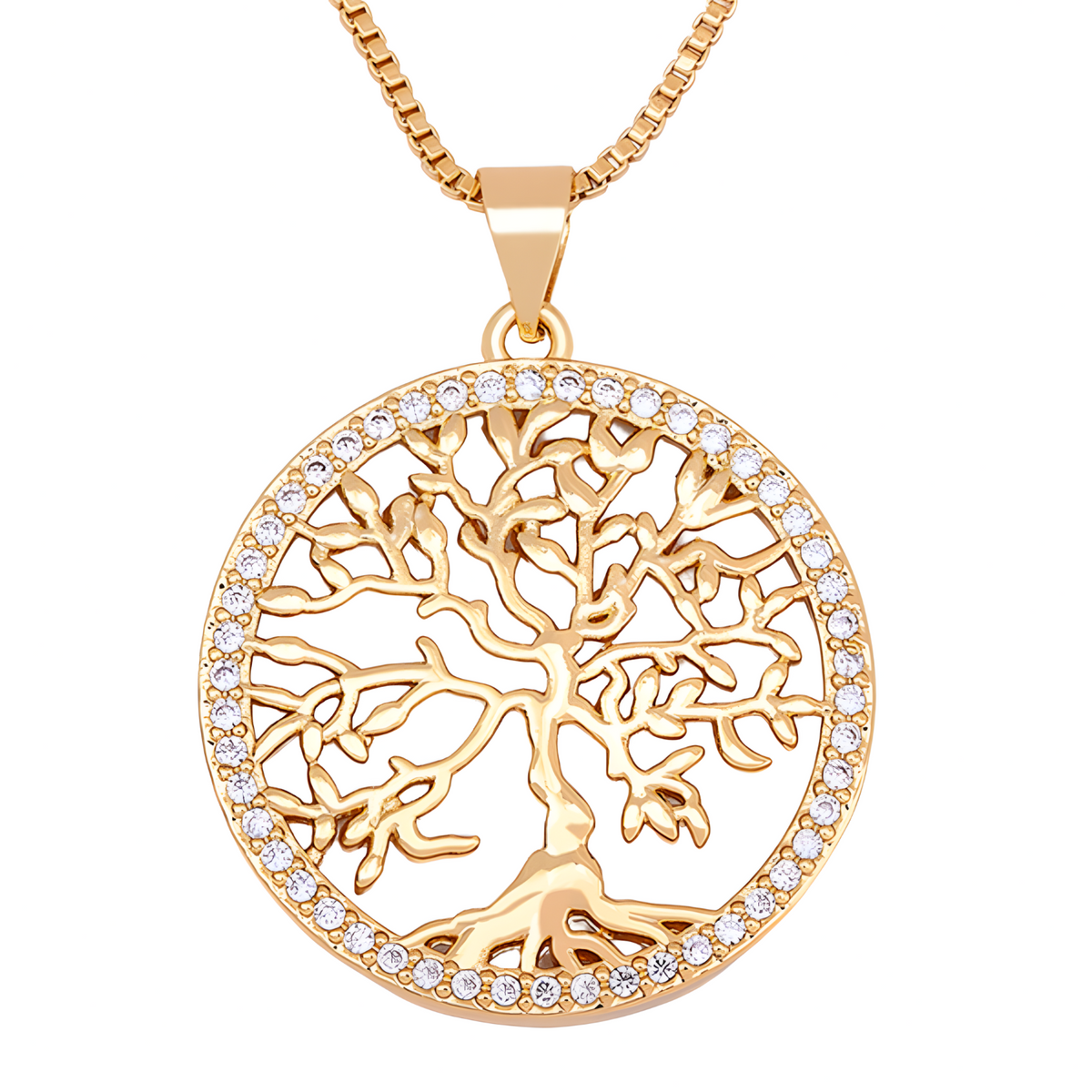 Unified Jewellery Gold Tone Tree of Life Necklace Crystal Pendant Women B64