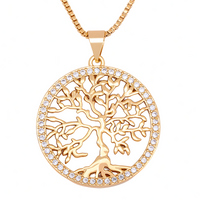 Unified Jewellery Gold Tone Tree of Life Necklace Crystal Pendant Women B64