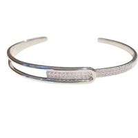 Elegant 925 Silver-Plated Geometric Cuff Bracelet Women – Trendy Open Bangle 876