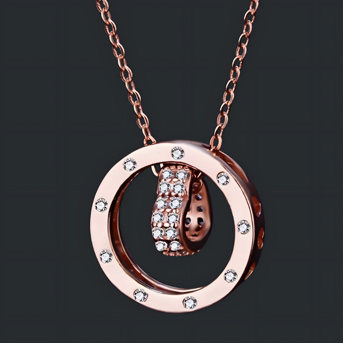 Elegant Rose Gold Beaded Necklace - 46cm Lightweight Chain with Mixed Bead  283