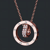 Elegant Rose Gold Beaded Necklace - 46cm Lightweight Chain with Mixed Bead  283