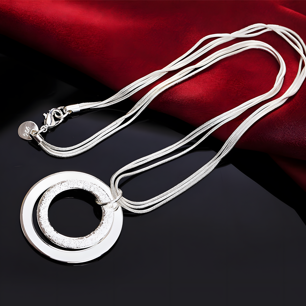 Chain Round Layered Charm Punk Statement Minimalist Collar Necklace 1473