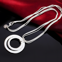 Chain Round Layered Charm Punk Statement Minimalist Collar Necklace 1473