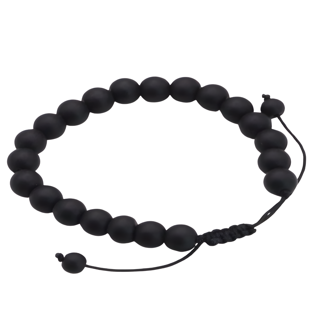 Unisex Natural Stone Bracelet, 8mm Matter Malachite & Lava Rock, Adjustable B119
