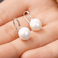 Elegant Sterling Silver Dangle Earrings with Lustrous Freshwater Pearls 133
