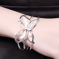 Unified Jewellery Premium Butterfly Crystal Open Cuff Bracelet for Women 1837