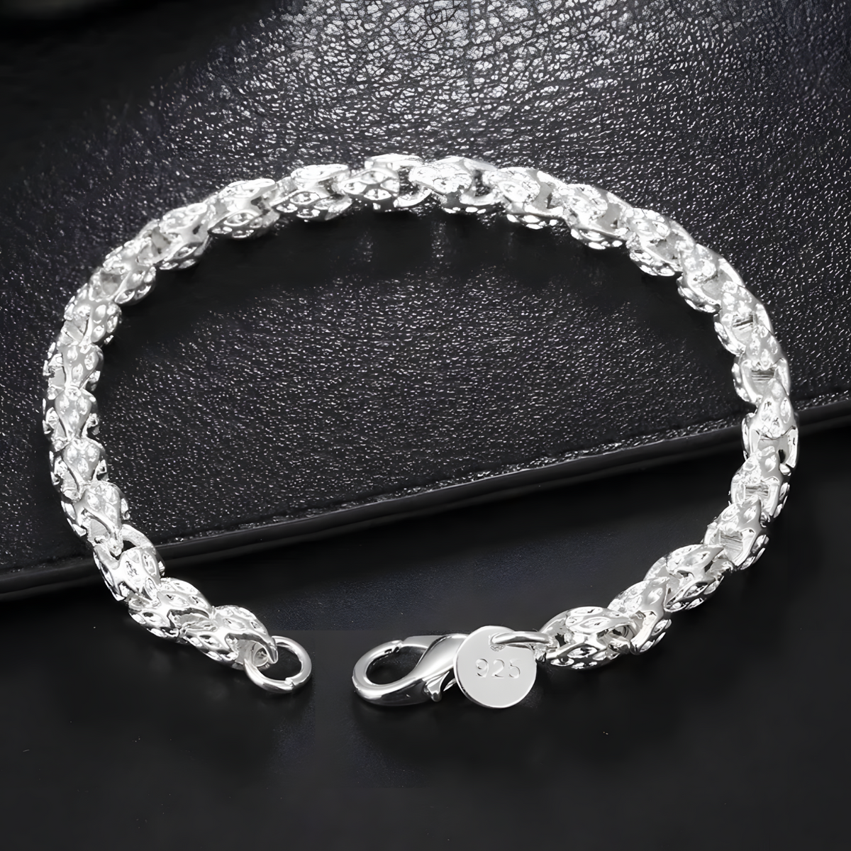 925 Sterling Silver Bracelet Women Men 5MM Width 20CM 8 Inch Lobster Clasp 1770