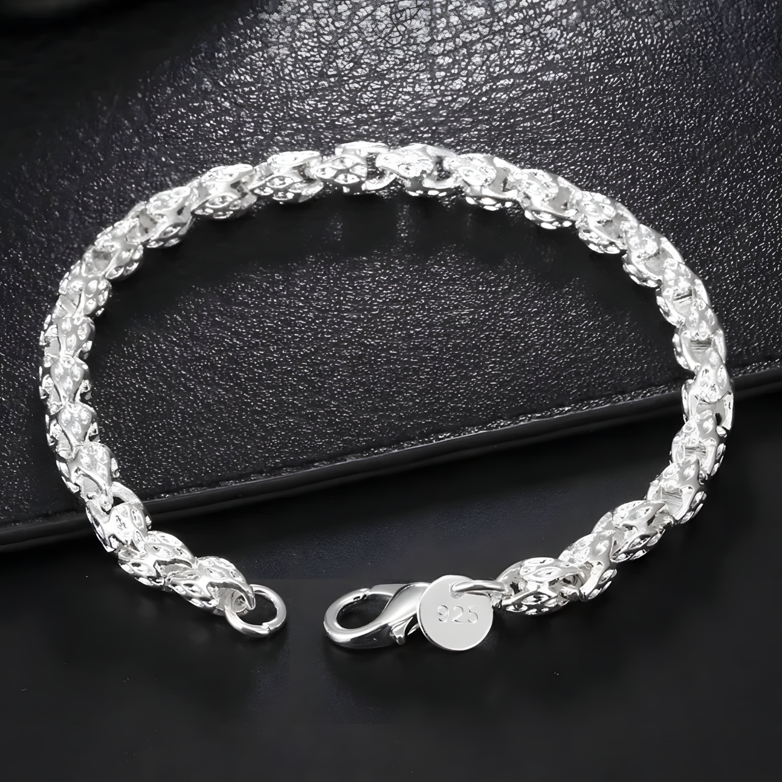 925 Sterling Silver Bracelet Women Men 5MM Width 20CM 8 Inch Lobster Clasp 1770