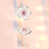Cherry Blossom Stud Earrings for Women 925 SilverPlated Alloy Floral Design 1003