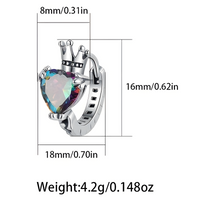 Sterling Silver Crown Heart Hoop Earrings for Women – Cubic Zirconia Hoops 840