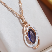 585 Rose Gold & Silver Tone Geometric Pendant Necklace – Copper Pendant 1270