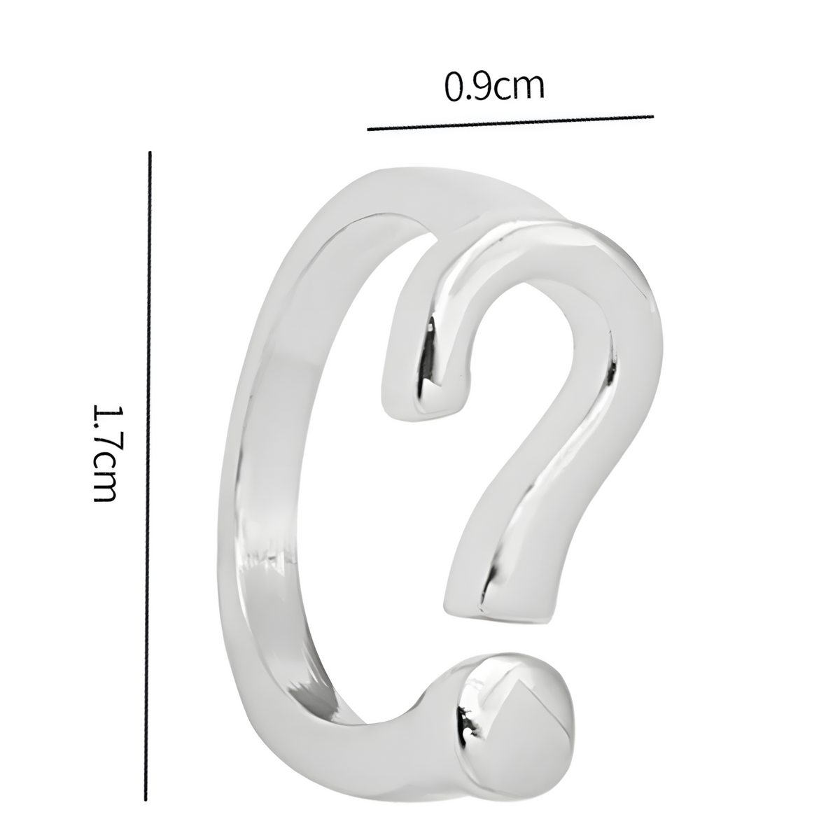 Silver Plated Fashion Ring for Women; Modern 0.9cm Wide Open Cuff Design 489