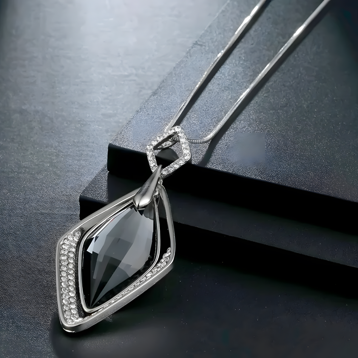 Water Drop Pendant Necklace for Women – Zinc Alloy Statement Sweater Chain 1214