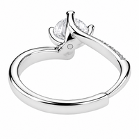 Women Zircon Engagement Ring Brilliant Solitaire Twisted Band Adjustable 1668