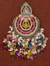 Elegant Bollywood Inspired Gold Kundan Earrings - Traditional Indian Jewelry 178