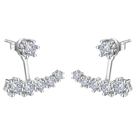 Multi-Stone CZ Stud Earrings for Women – Sparkling Cluster Design with Cubic 952
