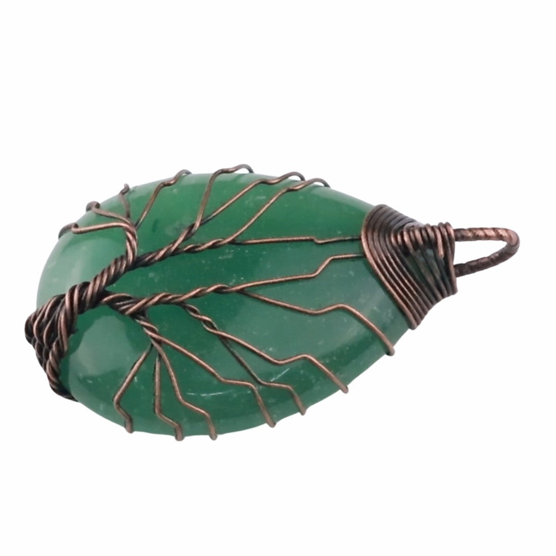 Green Tree Of Life Pendant Necklace Women Oval Gemstone Statement Healing 1346