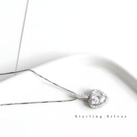 925 Sterling Silver Heart Pendant Necklace AAA Cubic Zirconia Charm Jewelry  275