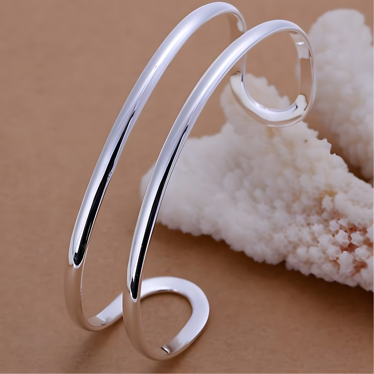 Unified Jewellery Premium Double Circle Adjustable Open Cuff Bangle 1838
