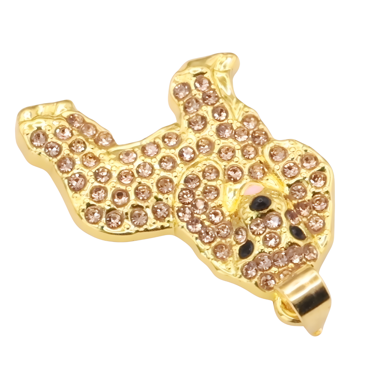 Spaniel Dog Pendant Necklace For Women Gold Tone Look Crystal Animal Charm  B236