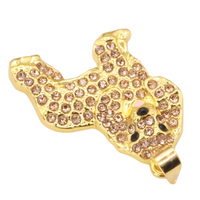 Spaniel Dog Pendant Necklace For Women Gold Tone Look Crystal Animal Charm  B236