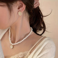 French Style Freshwater Pearl Necklace Opal Pendant Collarbone Chain 83 UK