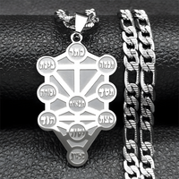 Silver Kabbalah Sephirot Tree Of Life Design – Hebrew symbolic pendant 1073