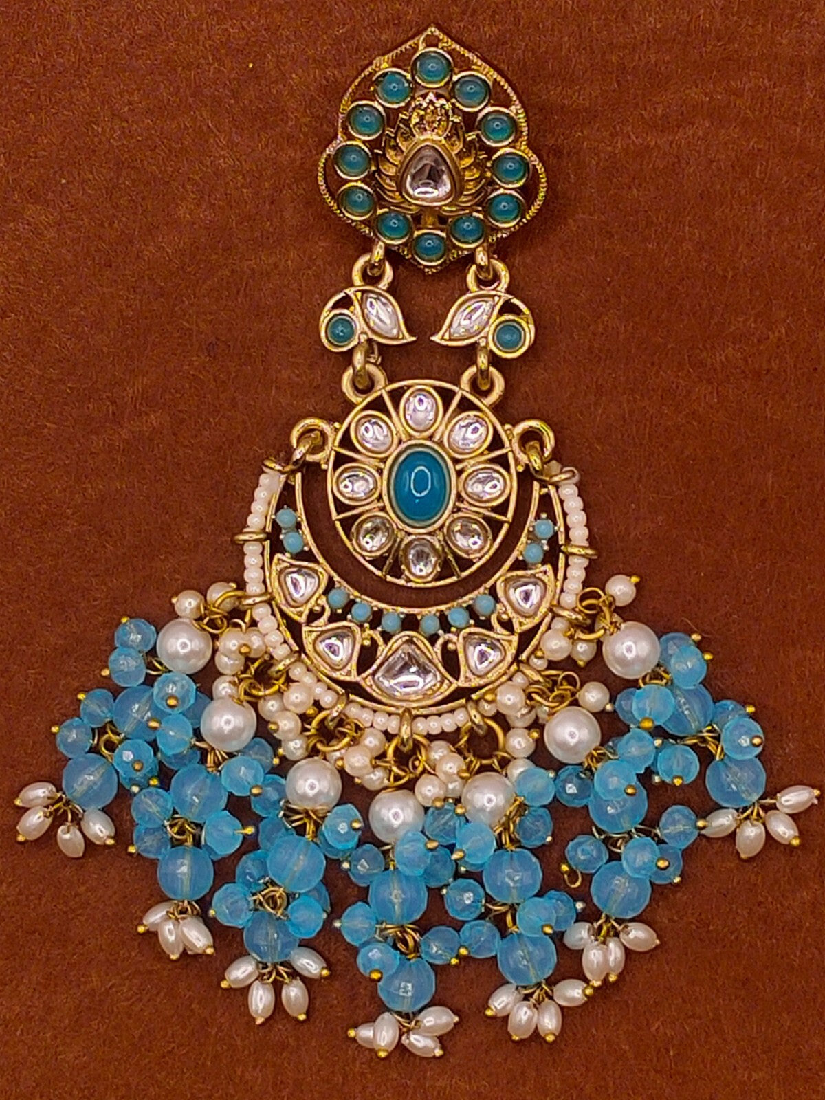 Elegant Bollywood Inspired Gold Kundan Earrings - Traditional Indian Jewelry 205
