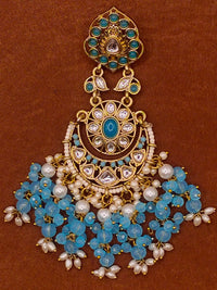 Elegant Bollywood Inspired Gold Kundan Earrings - Traditional Indian Jewelry 205