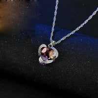 Multicolour Crystal Jewellery Set for Women - Three Stone Swirl Pendant 1808