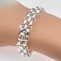 Premium Wide Link Bracelet for Women - Layered Multi-Strand Statement Chain 1822